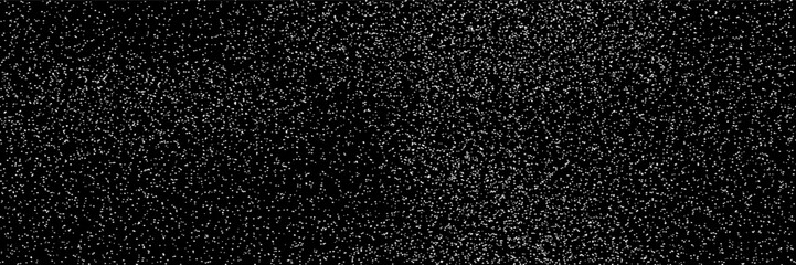 Sugar, salt powder or snow seamless bg. Sparling texture. White noise particles on black background. Vector illustration