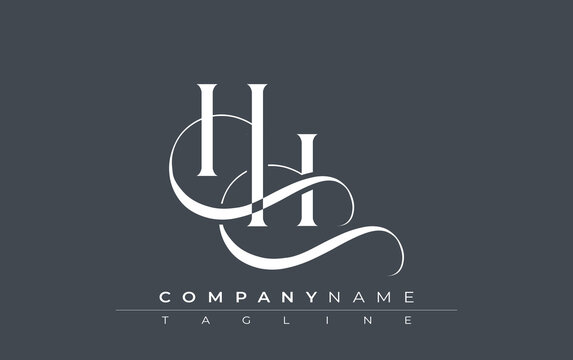 Initial HH Logo Design Vector. Elegant Monogram Logo Design with Decorative Elements and Typography