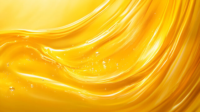 Fluid Yellow Color Flowing Smoothly in Abstract Design Background