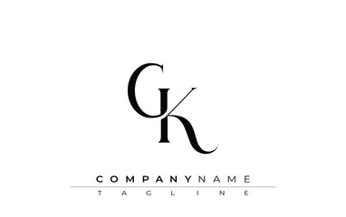 Initial GK Logo Design Vector. Elegant Monogram Logo Design with Decorative Elements and Typography
