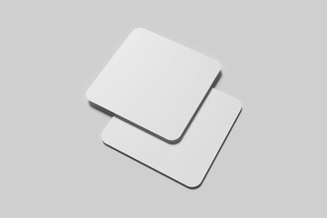 Blank square business card for mockup - 3D Illustration