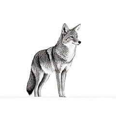 Fototapeta premium Coyote standing alert