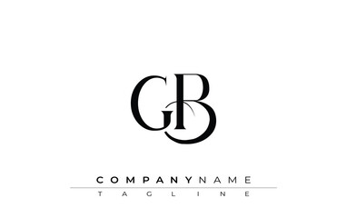 Initial GB Logo Design Vector. Elegant Monogram Logo Design with Decorative Elements and Typography