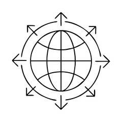 globe with arrows icon, globe with arrows vector illustration-simple illustration of globe with arrows , perfect for globe with arrows logos and icons