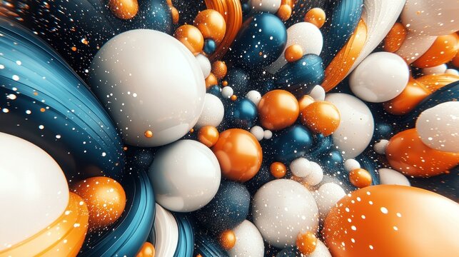 Abstract 3D sphere cluster