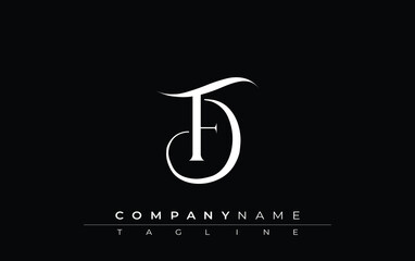 Initial FD Logo Design Vector. Elegant Monogram Logo Design with Decorative Elements and Typography