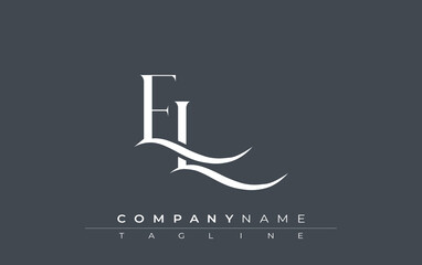 Initial EL Logo Design Vector. Elegant Monogram Logo Design with Decorative Elements and Typography