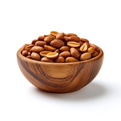 Obraz premium Roasted Peanuts in Wooden Bowl