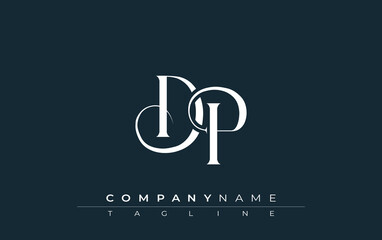 Initial DP Logo Design Vector. Elegant Monogram Logo Design with Decorative Elements and Typography