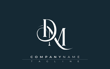 Initial DM Logo Design Vector. Elegant Monogram Logo Design with Decorative Elements and Typography