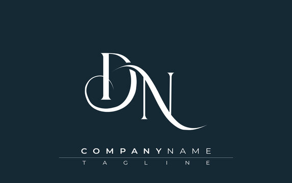 Initial DN Logo Design Vector. Elegant Monogram Logo Design with Decorative Elements and Typography