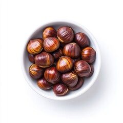 Obraz premium roasted chestnuts in bowl 