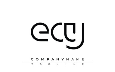 ECY abstract letter design. Modern Business Logo Design With Abstract Typography and Contemporary Style