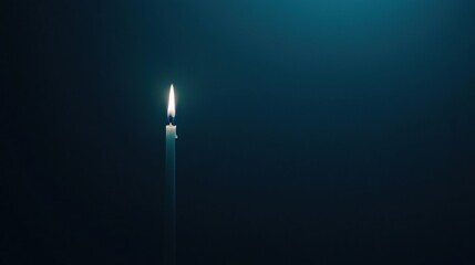 A single candle in the dark.