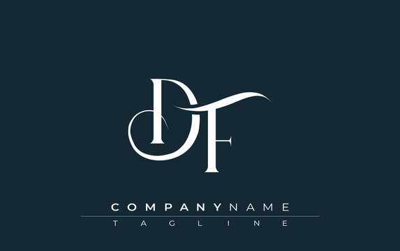 Initial DF Logo Design Vector. Elegant Monogram Logo Design with Decorative Elements and Typography