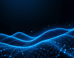Blue AI Data Background Showing Cyber Intelligence

