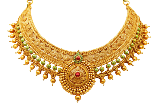 Exquisite gold necklace indian bridal jewelry design