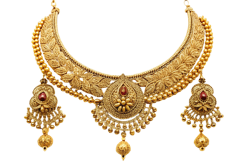 Exquisite gold necklace indian bridal jewelry