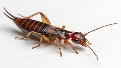  short winged earwig isolated on white background