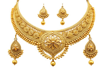 Luxurious gold necklace set intricate design