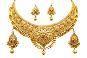 Luxurious gold necklace set intricate design