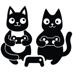 Obraz premium cute-animals-playing-games-with-controllers--.eps