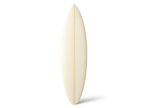 Classic white surfboard standing up on transparent background, ready for surfing and summer adventures