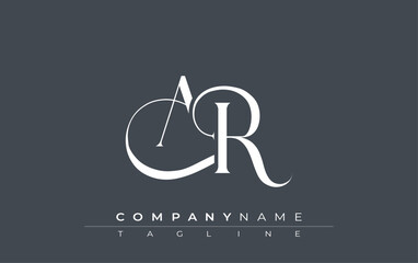 Initial AR Logo Design Vector. Elegant Monogram Logo Design with Decorative Elements and Typography