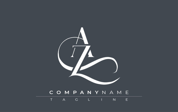 Initial AZ Logo Design Vector. Elegant Monogram Logo Design with Decorative Elements and Typography