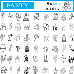 Celebrate in Style: Party Icon Set - Festive Fun, Colorful Party Elements,  and Vibrant Party Vibes