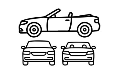 Convertible car icon in three projections on a white background vector
Vector icon cars