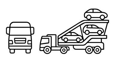 Car carrier icon in two projections on a white background vector
Vector icon cars
