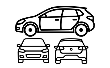 Hatchback icon in three projections on a white background vector
Vector icon cars