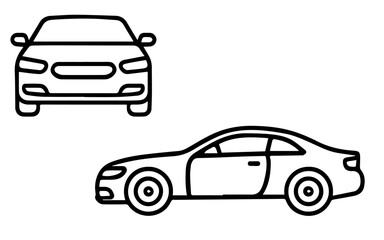 Coupe car icon in two projections on a white background vector
Vector icon cars