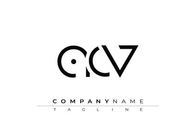 Fototapeta premium ACV abstract letter design. Modern Business Logo Design With Abstract Typography and Contemporary Style