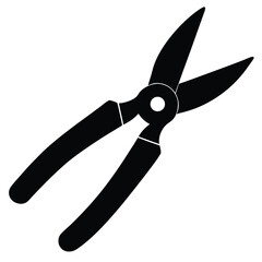 Open Black Garden Pruning Shears Illustration Tool for Hedge Trimming and Landscaping Tasks