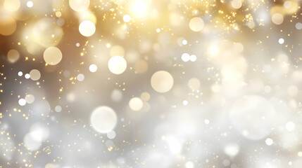 Soft Golden and Silver Bokeh Background for Elegant Celebrations