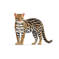 Obraz premium Ocelot Standing in Forest Outline