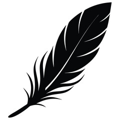 Obraz premium simple-feather-silhouette-vector-isolated-on-white.eps