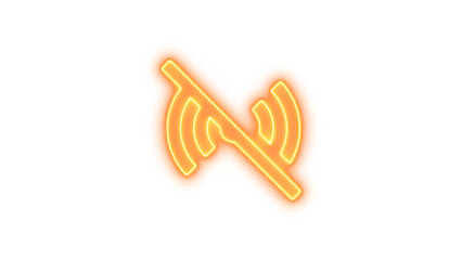 Neon access point off icon glow with transparent background