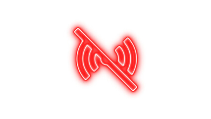 Neon access point off icon glow with transparent background