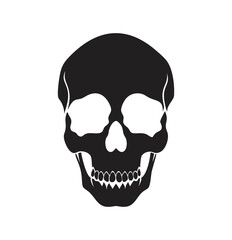 The skull icon. Black silhouette of a cracked Vintage human skull. Vector illustration isolated on a white background for design logo and icon design
