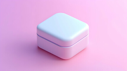 Minimalist White Box on Soft Pink Background for Product Display