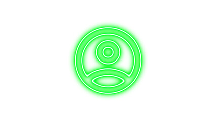 Glowing neon icon resembling a person or user profile symbol