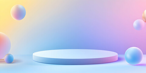 Modern Minimalist Background with 3D Spheres and Color Gradient
