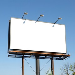 Obraz premium blank billboard on blue sky,Blank Waethered Billboard.
