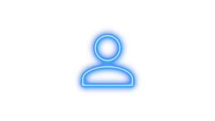 Neon account icon glow with transparent background