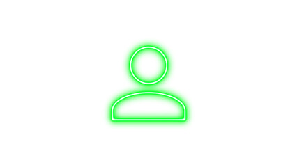 Neon account icon glow with transparent background