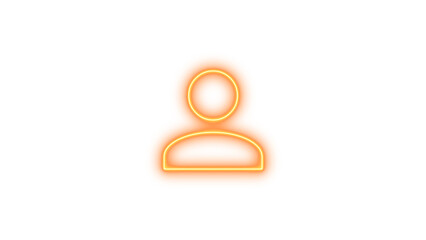 Neon account icon glow with transparent background