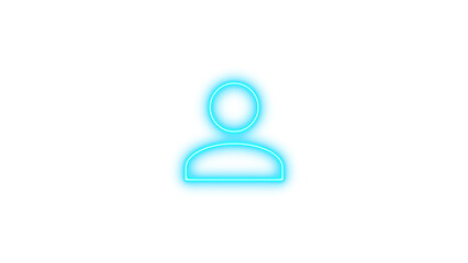 Neon account icon glow with transparent background